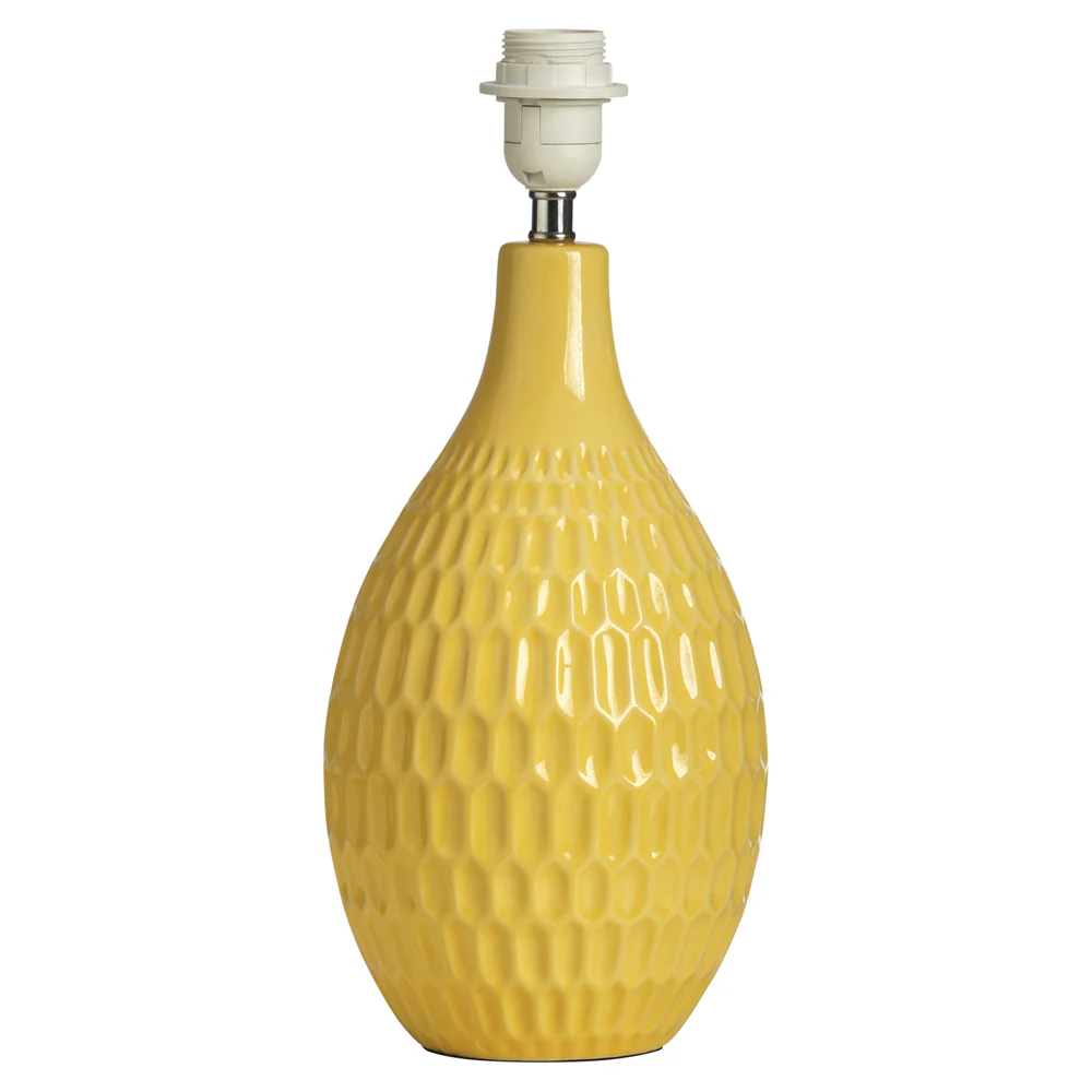 Ceramic Table Lamp with Inline Switch �C Mustard