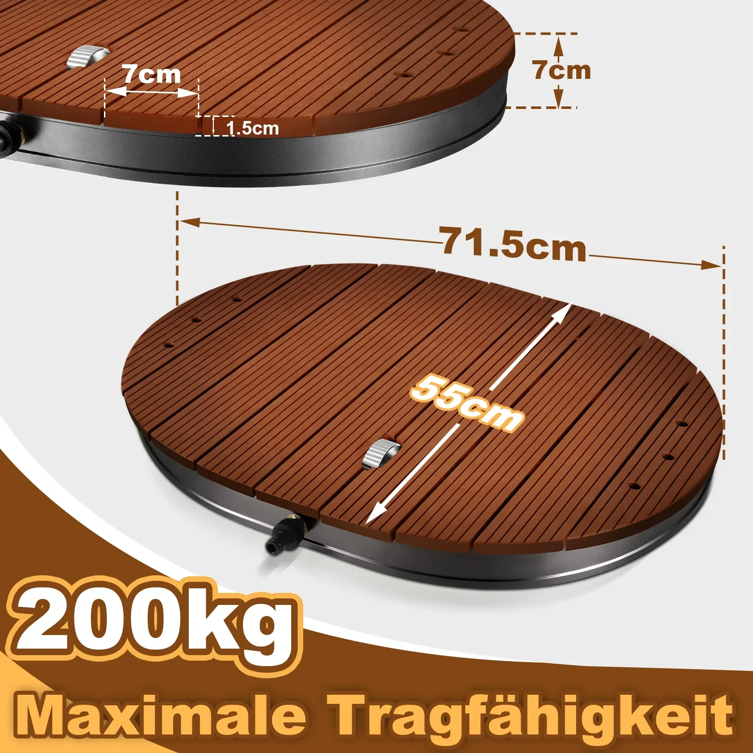 Sonnewelt Bodendouche tuindouche met verzonken kopstuk en koperen sproeiers