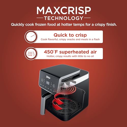 Ninja Air Fryer Pro XL 6 in 1 with 6.5 QT Capacity, Max Crisp, Air Fry, Air Roast, Bake, Reheat, Dehydrate, Max Crisp Technology with 450F, Nonstick Basket & Crisper Plate, Grey, AF181 : Home & Kitchen