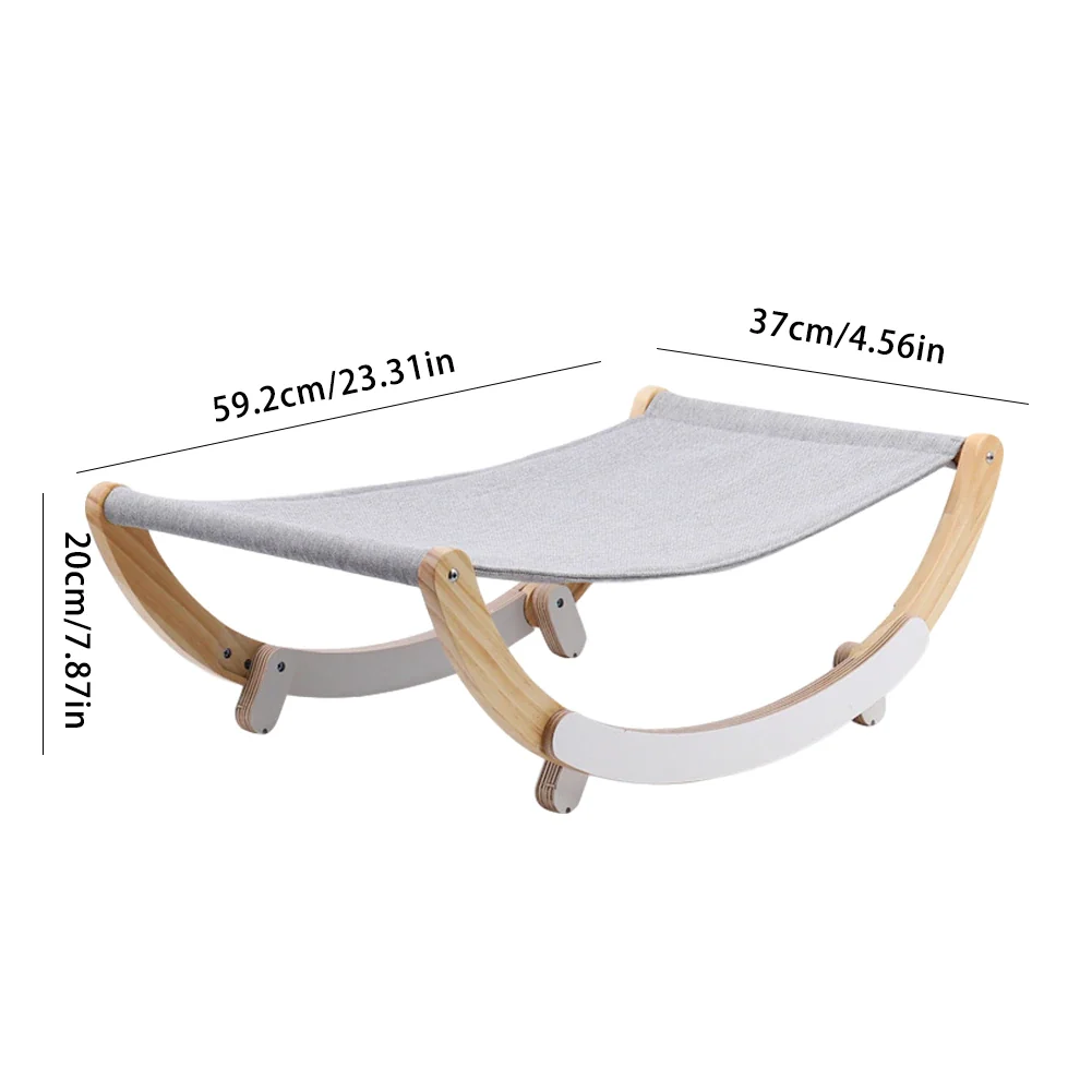 Cat Hammock Swing Bed with Wooden Frame
