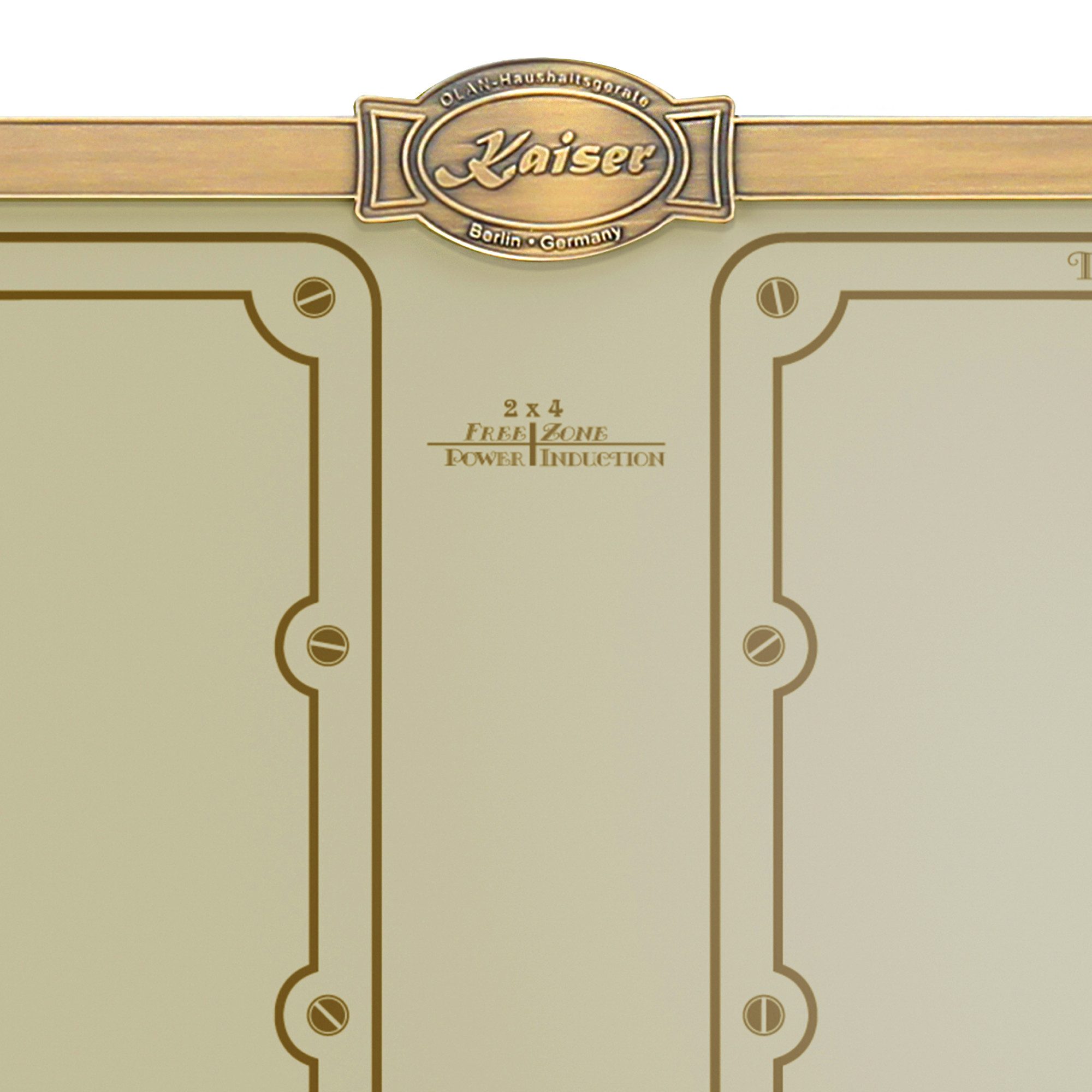Induktions-Kochfeld Kaiser Empire KCT 6192 FI ElfEm+Grillplatte, Einbau Induktionskochfeld 60 cm Elfenbein stoßfeste Glaskeramik, 4×2 FLEX Induktions-Kochzonen mit Power-Funktion (Booster)