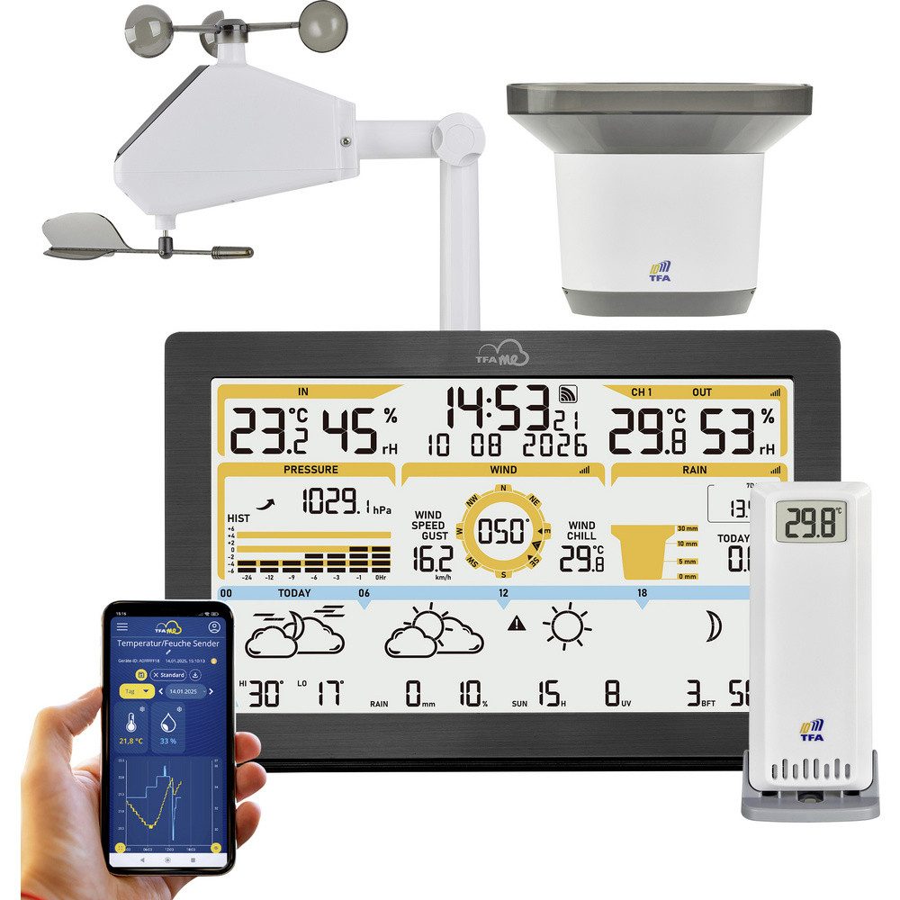 Wetterstation TFA Dostmann TFA.me ID-05 35.8106.01 WLAN-Wetterstation Vorhersage für