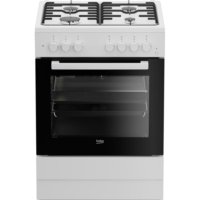 Beko FSE62110DW - Cucina a Libera Installazione Bianca 60 cm 4 Fuochi con Forno Elettrico Ventilato