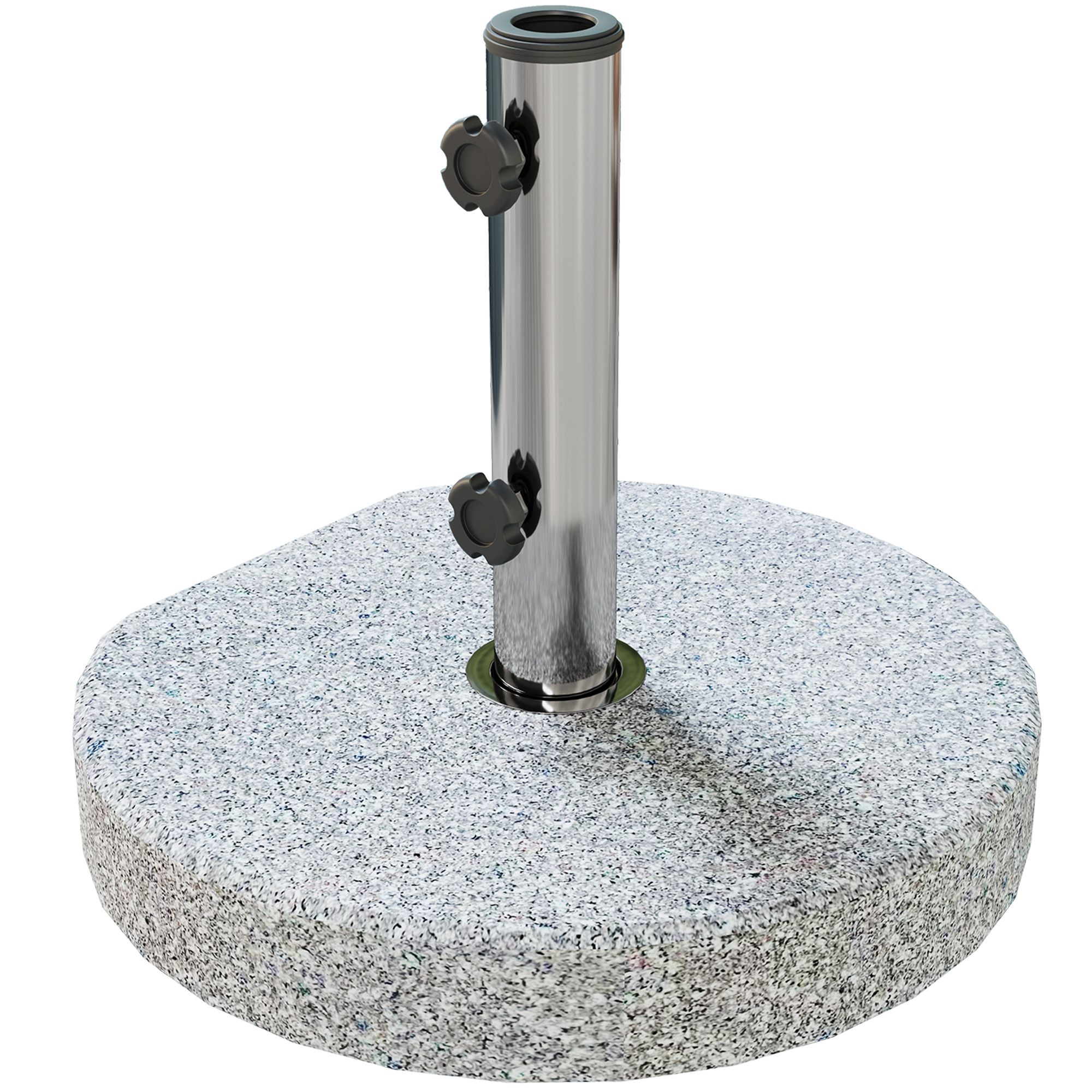 Outsunny Sonnenschirmständer aus Granit 25,5kg Schirmständer, Rund Schirmhalter für Sonnenschirm 32/38/48mm