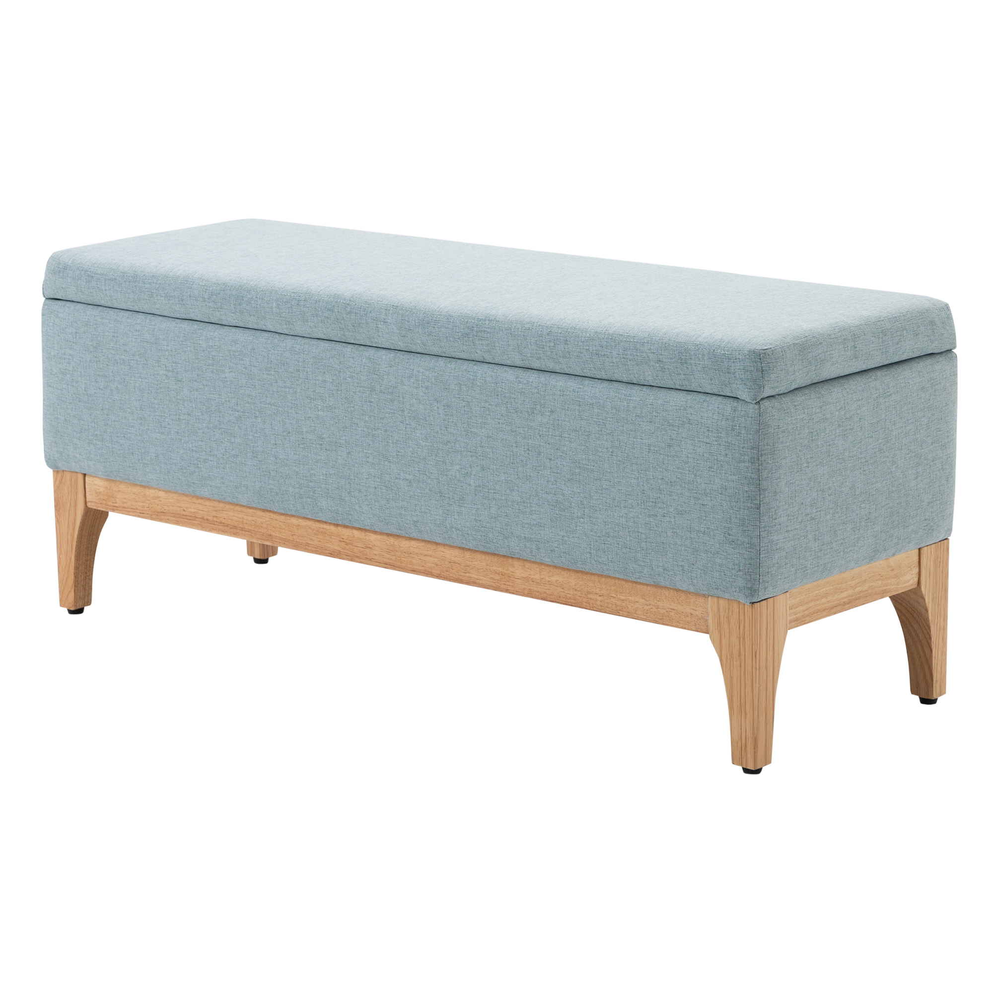 HOMCOM Aufbewahrungsbank 2-in-1 im skandinavischen Stil Maße 110L x 39B x 45H cm Wassergrüner Stoff