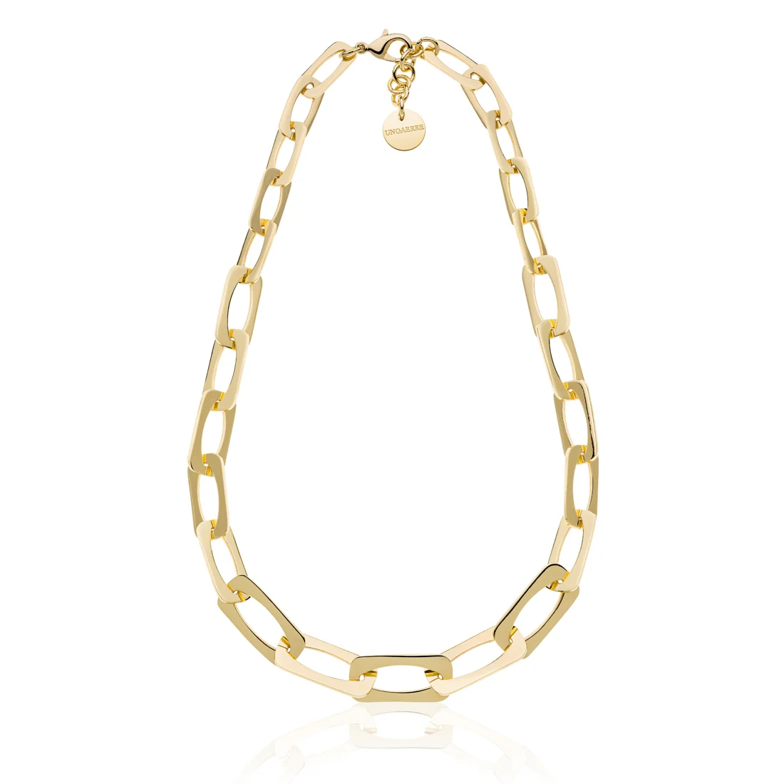 Collana Unoaerre 2349 girocollo a maglie piatte in bronzo dorato giallo