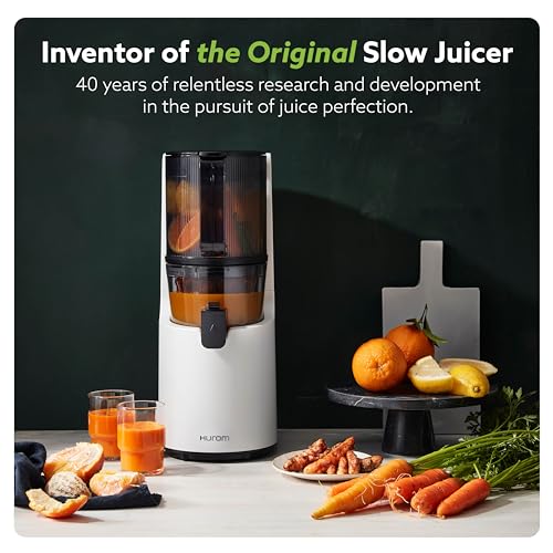 Hurom H200 Easy Clean Slow Juicer, Matte Black | Hands Free | Hopper Fits Whole Produce | Quiet Motor | Scrub Free Cleaning | BPA Free | Easy Assembly | Healthy Living | Cold Press Masticating Juicer : Health & Household