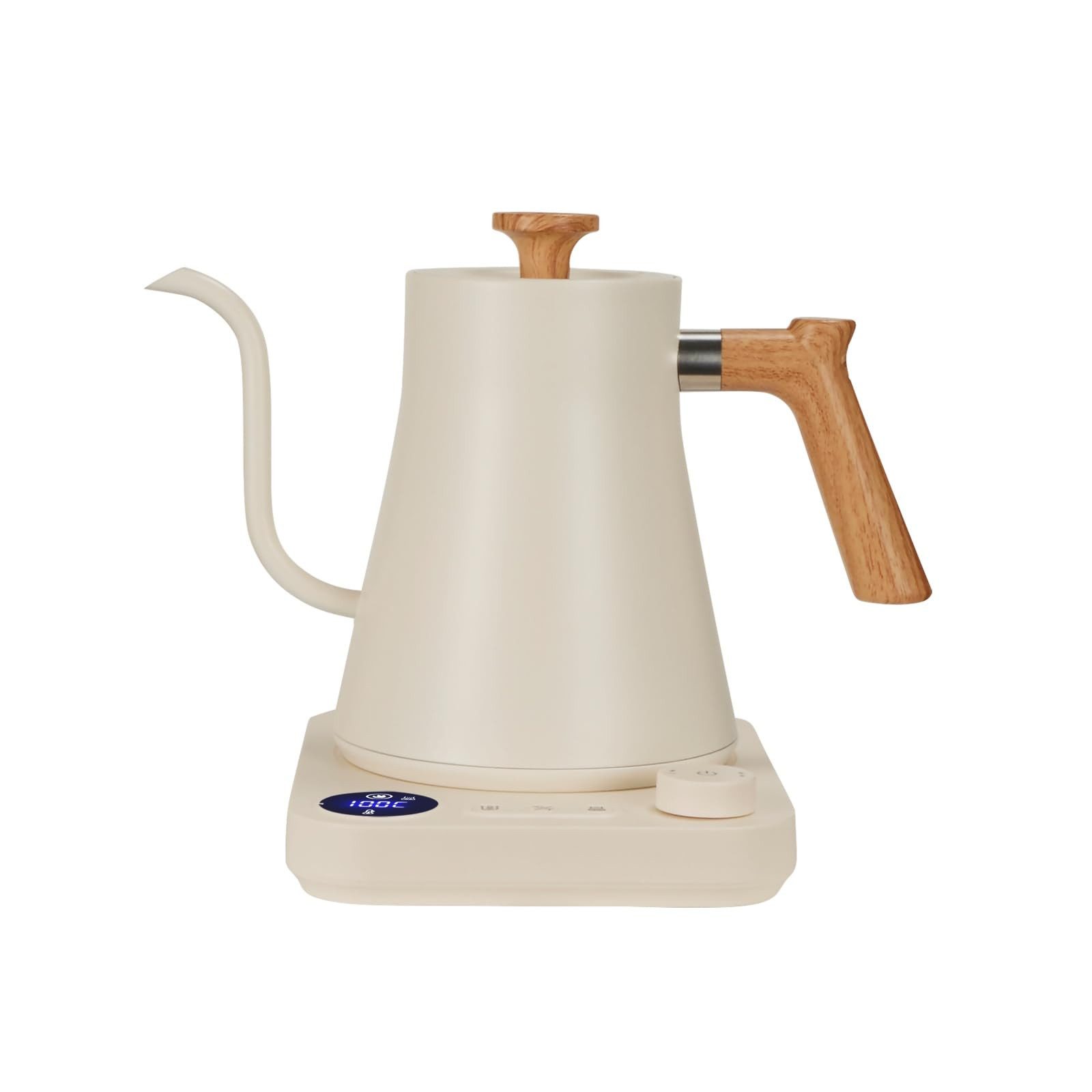 Wasserkocher Schwanenhals-Teekessel elektrisch, Edelstahl, 40-100°C, 0,9L, 1200W