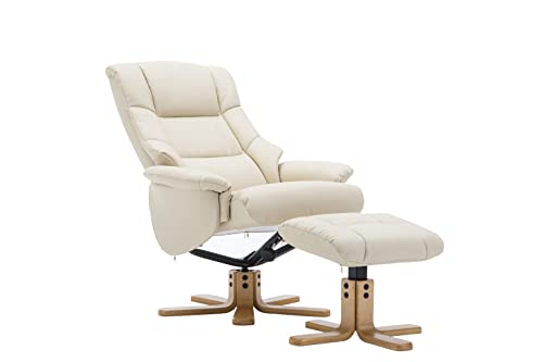 GFA The Florence, Sedia reclinabile e poggiapiedi in ecopelle color crema : Amazon.it: Casa e cucina