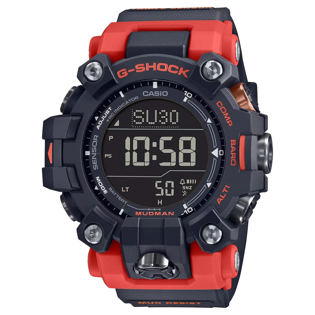 Orologio G-Shock GW-9500-1A4ER Mudman rosso e nero