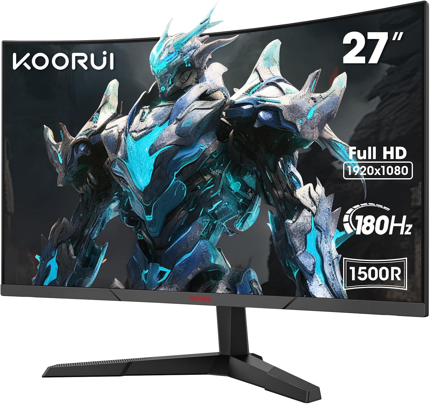 KOORUI Monitor Gaming 27 Pollici Curvo FHD 180Hz 1500R HDR10 Schermo