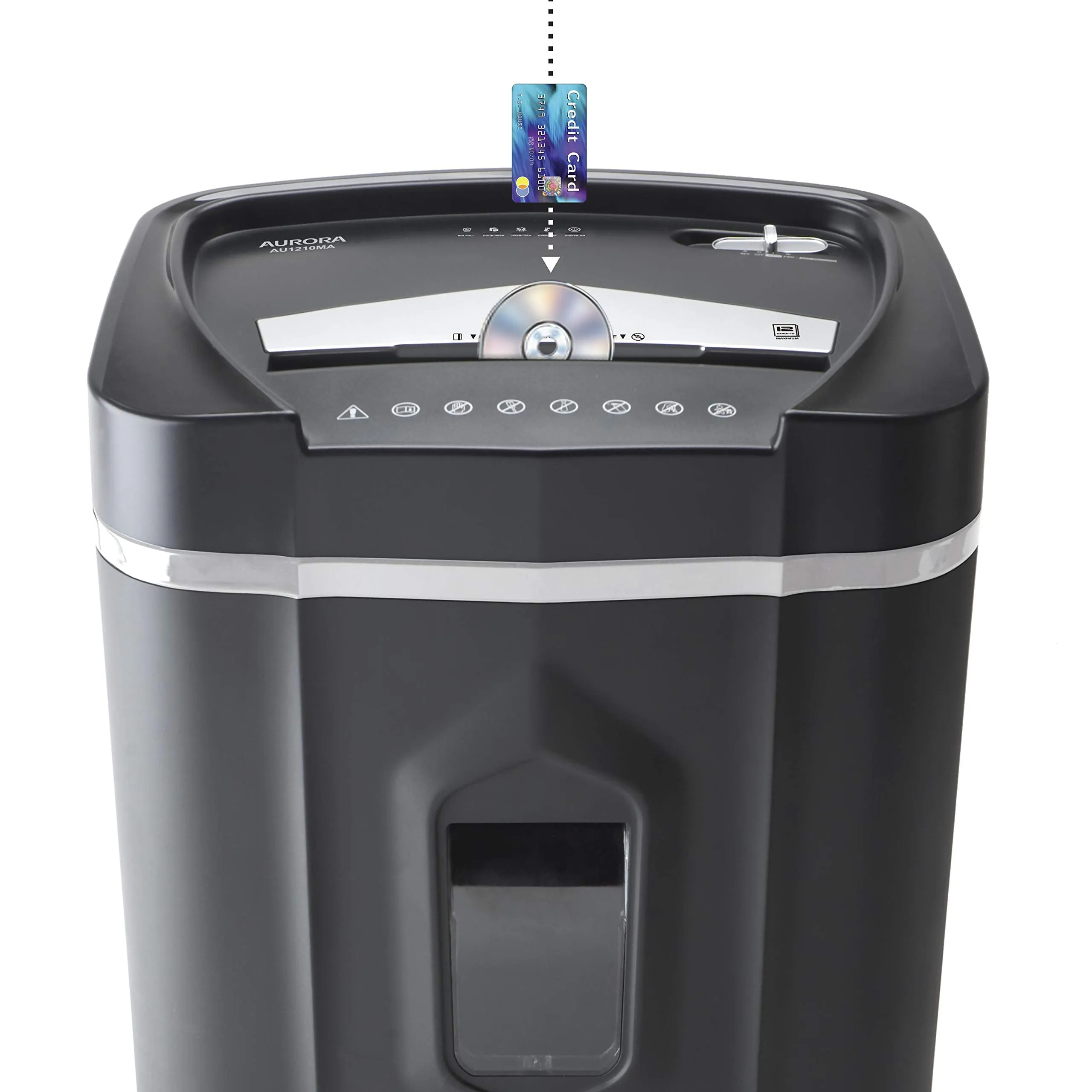 Aurora 12 Sheet Micro Cut Paper/CD and Credit Card/ 60 Minutes Continuous Run Time Shredder