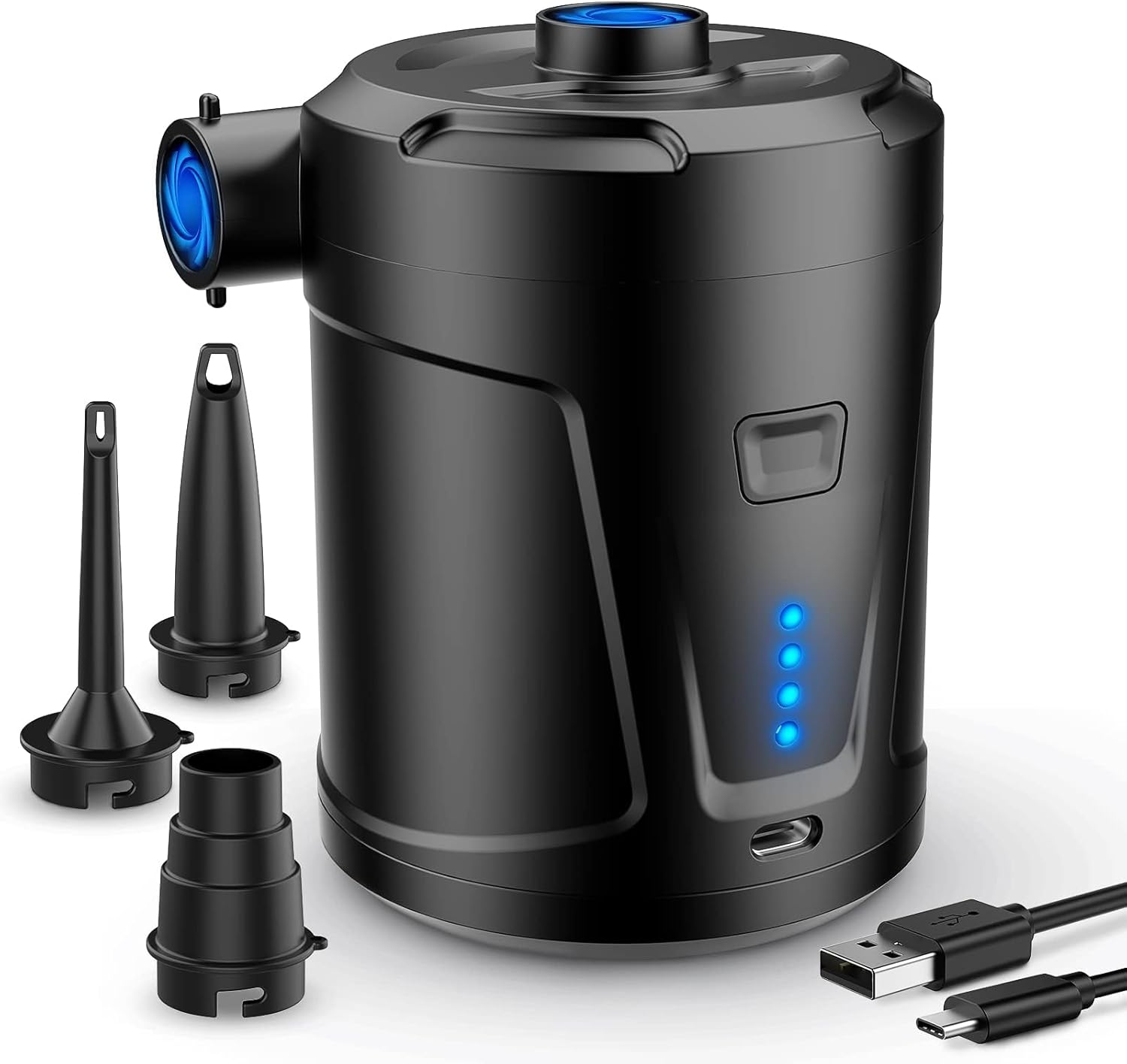 SUPPOU Pompa Elettrica, 5200mAh Pompa Elettrica per Materasso Gonfiabile può essere rapida per Gonfiare e Sgonfiare, Adatto per Materasso Gonfiabile, Materassino Campeggio, Piscina Gonfiabile