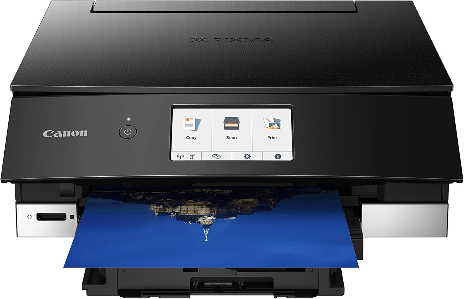 Canon PIXMA TS8750 Multifunktionsdrucker 3in1 (Tintenstrahl,Drucken, Kopieren, Scannen, A4, 10,8 cm Touch LCD, WLAN, Duplexdruck, 2 Papierzuführungen, 2 x 100 Blatt, 6 Separate Tinten) schwarz