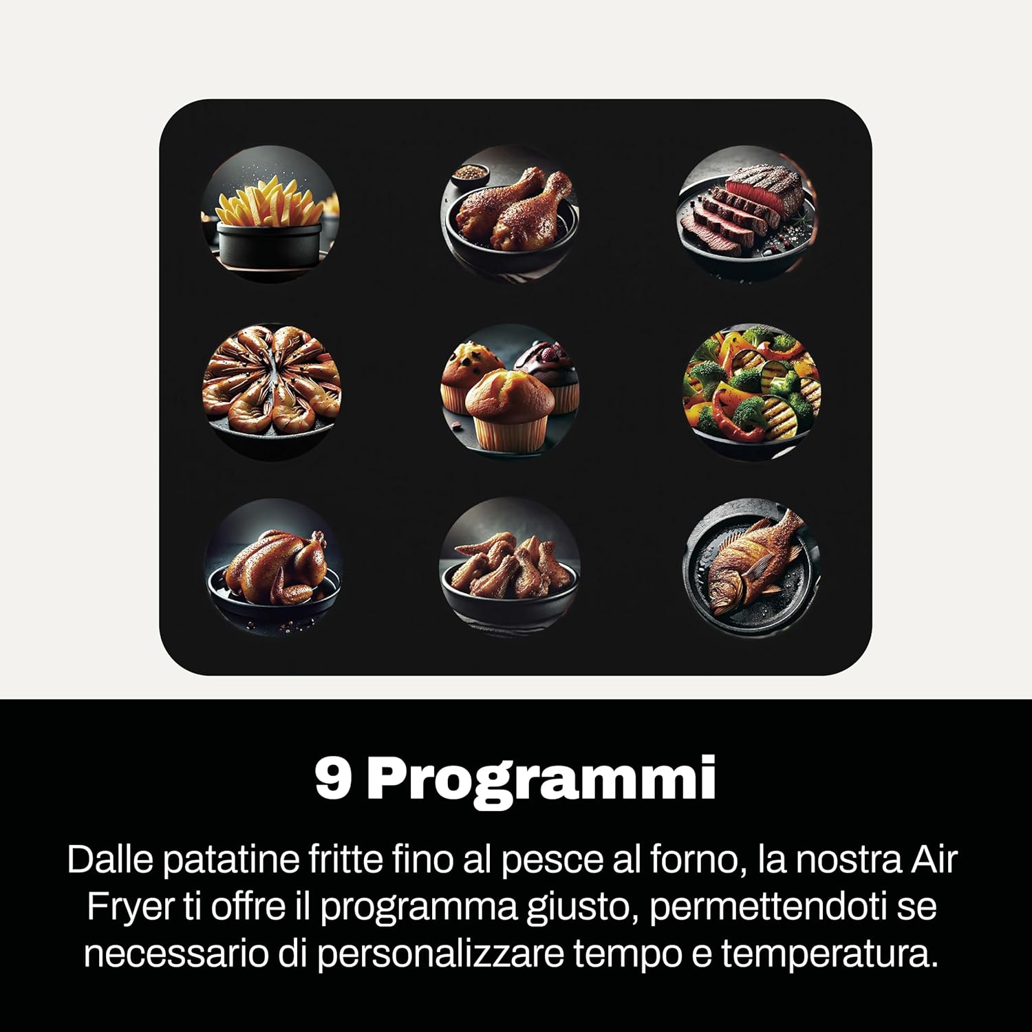 CLASSE ITALY Friggitrice ad Aria Doppio Cestello Verticale, Capacità 11 Lt, Doppia Resistenza, Cottura su 4 Livelli, Funzione Sync & Match, 9 Programmi, Senza PFAS, Temperatura da 60° a 220°, 2400W