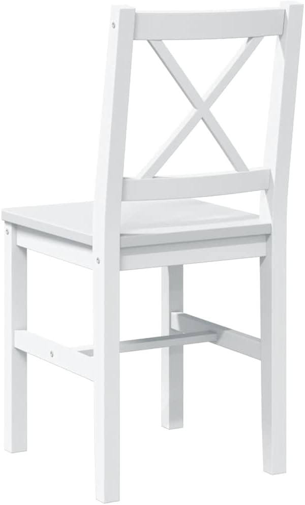 vidaXL Legno di Pino Set da Pranzo 5 pz Bianco Tavolo e Sedie Salotto Cucina