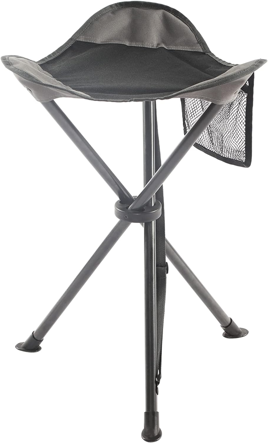 EVER ADVANCED Sgabello pieghevole da campeggio ultraleggero, 53,3cm altezza, 102 kg carico con tasca laterale, per campeggio, caccia, escursionismo, pesca, nero