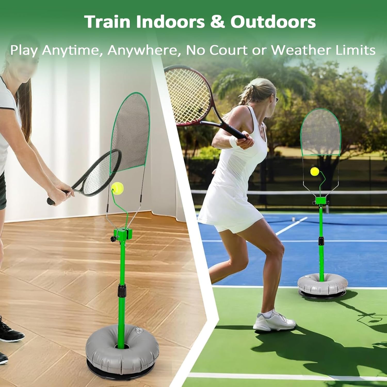 Tragbarer Tennisschwung-Trainer mit verstellbarer Höhe und Winkel für Topspin-Übungen