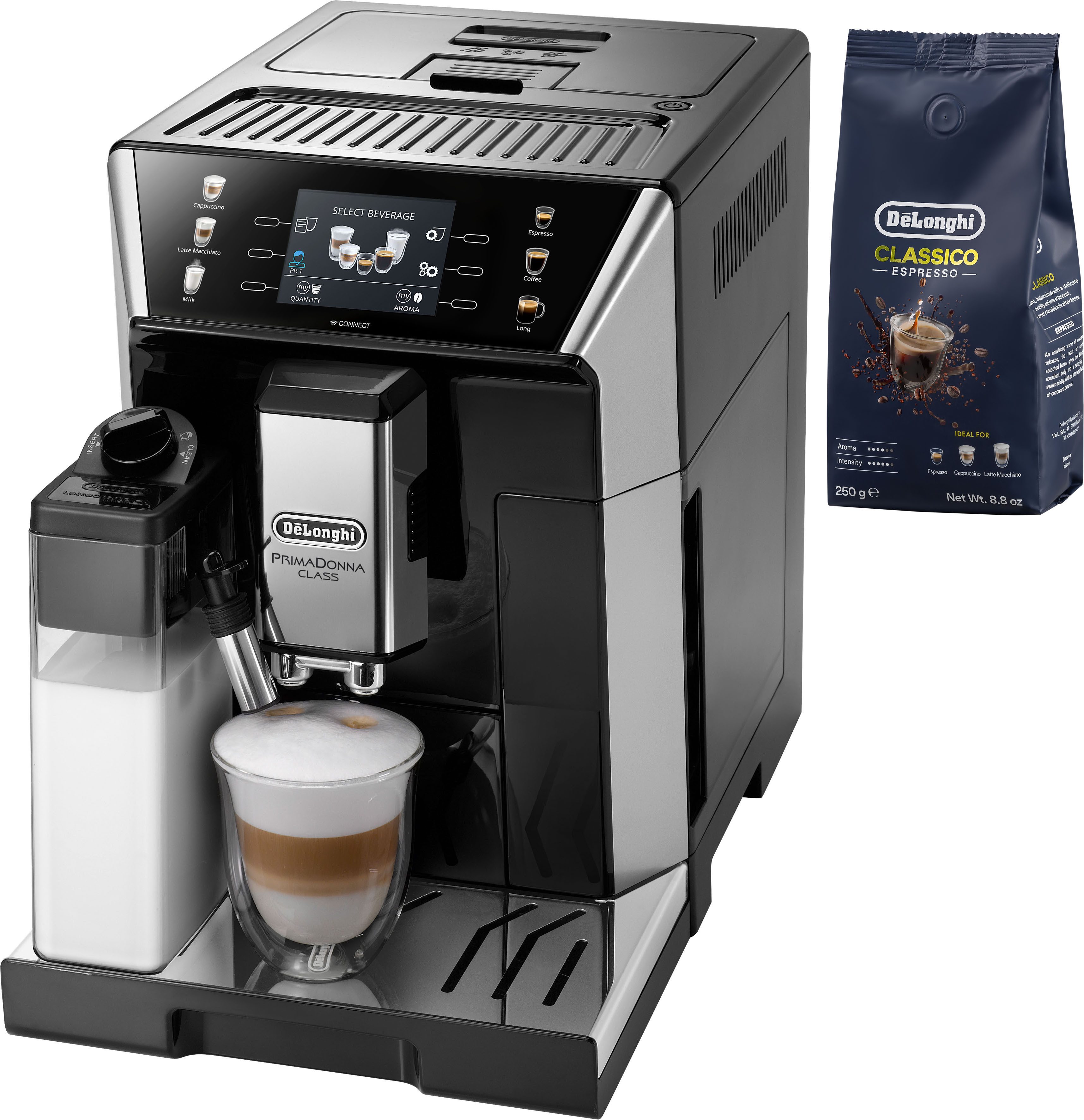Kaffeevollautomat PrimaDonna Class ECAM550.65.SB - Perfekter Milchschaum + Gratis Kaffee