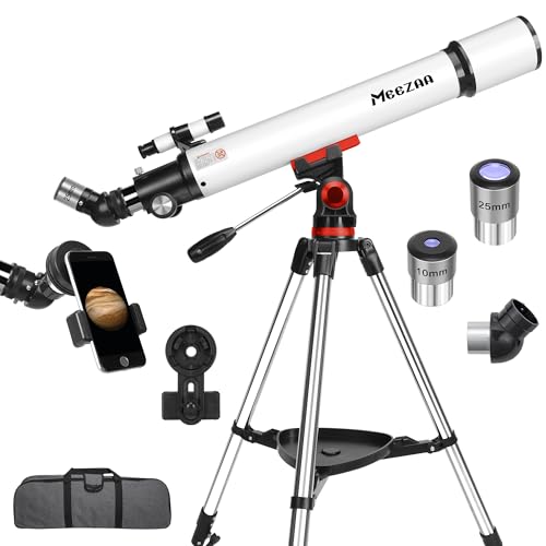 MEEZAA Telescopio, Telescopio Astronomico Professionale Adulti, 70/700mm AZ Telescopio Rifrattore per Bambini e Principianti, Telescopio portatile e potente 28x 210x con Treppiede, Adattatore Telefono : Elettronica