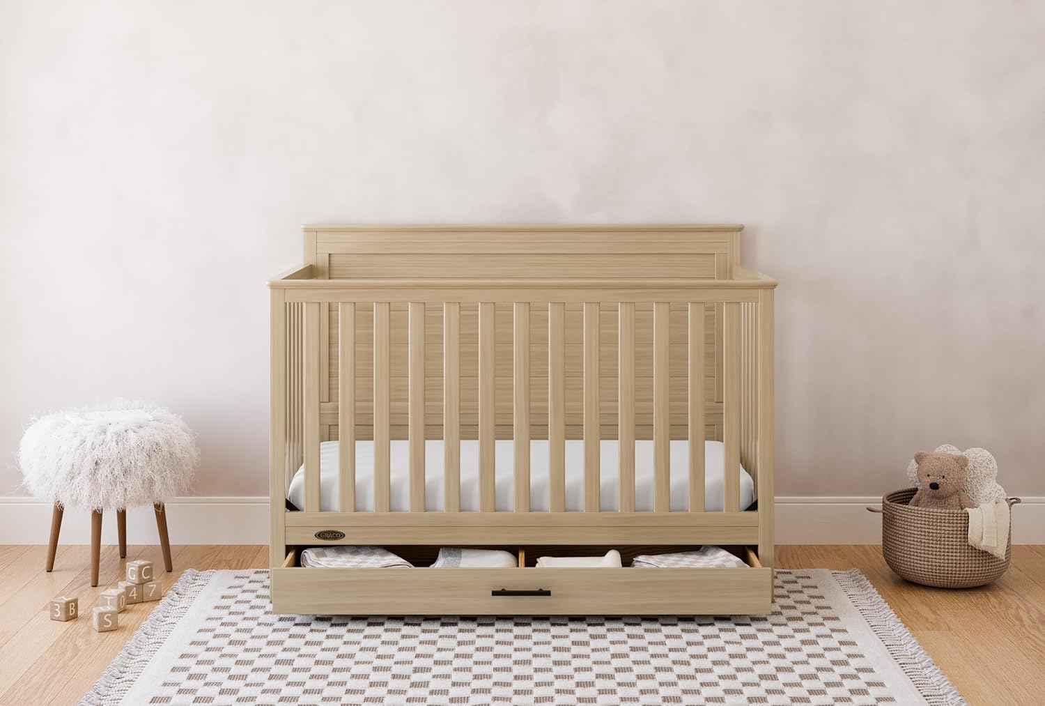 Graco Tristan 5-in-1 Convertible Crib with Drawer, Driftwood