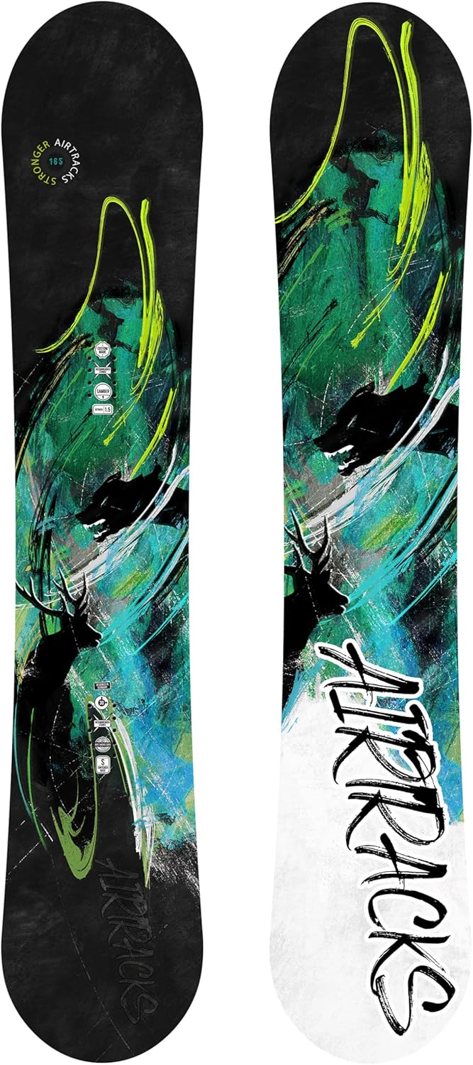 Airtracks Snowboard Set - Stronger Snowboard Wide Flat Zero Rocker Bindung Master Fastec MULTIENTRY Boots SB Bag 156 159 163 165 cm