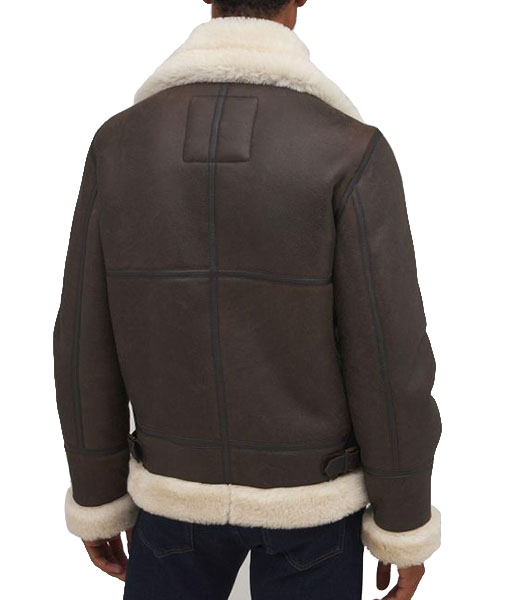Men’s Brown Shearling Aviator Jacket