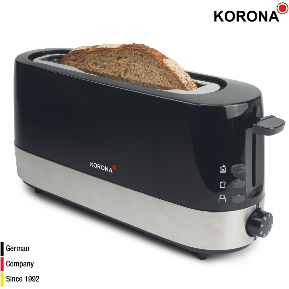 Toaster Langschlitz-Toaster 23 cm mit Brötchenaufsatz und Bräunungsstufen