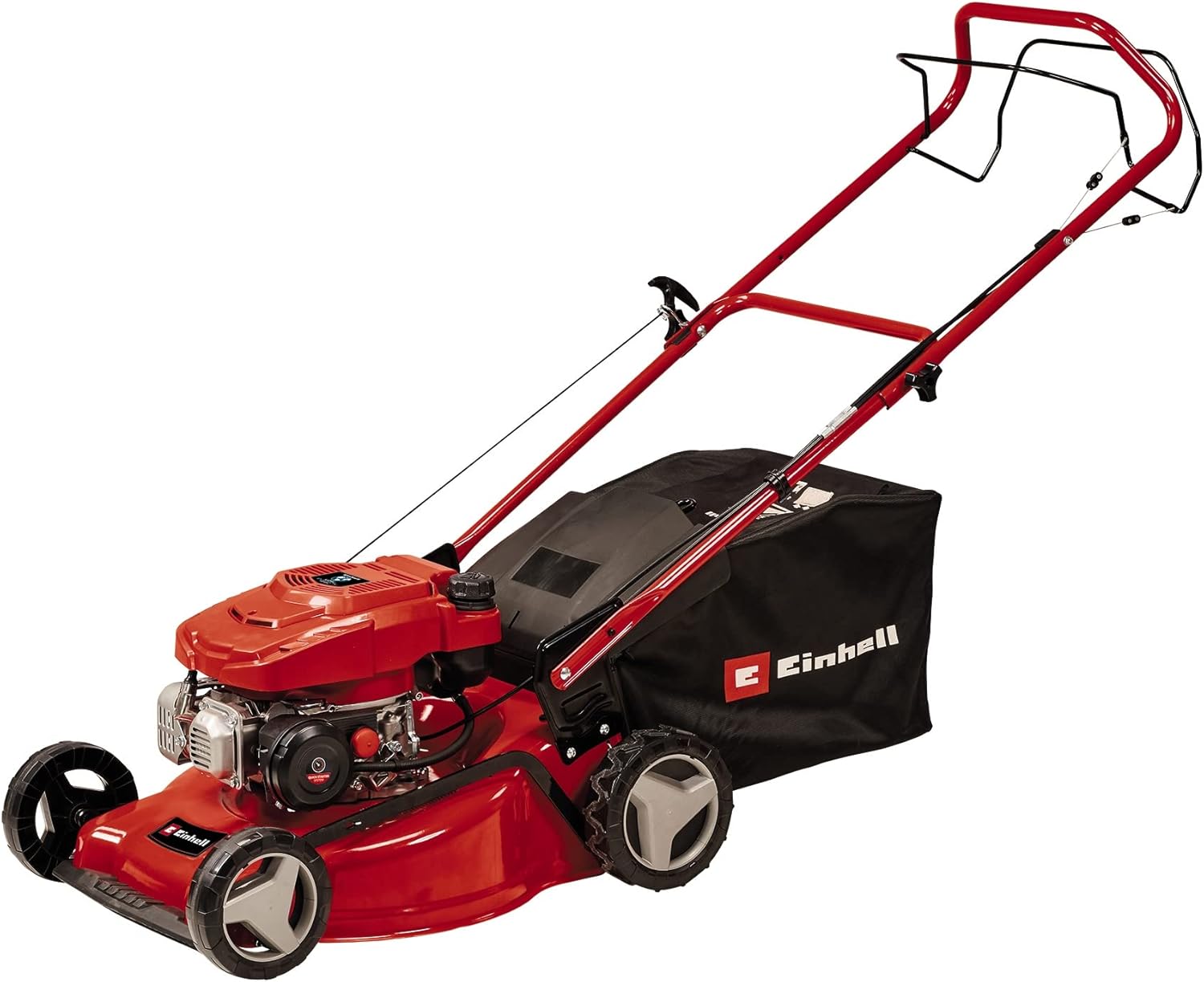 Einhell Tosaerba a benzina GC-PM 46/5 S (2 kW, fino a 1.400 m², 1 cilindro, motore a 4 tempi, trazione posteriore commutabile, regolazione centrale in altezza di taglio a 9 livelli 25-80 mm)