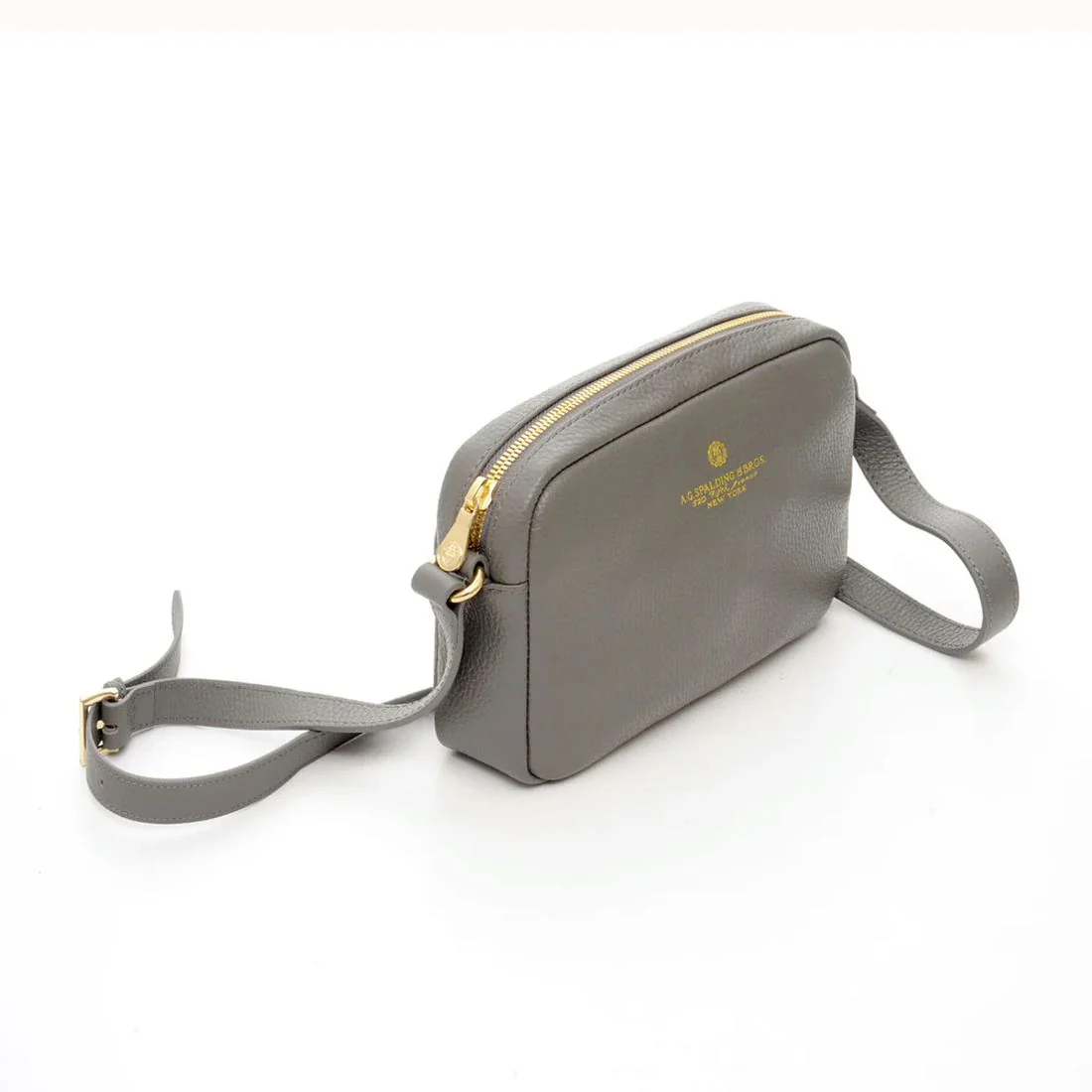 Borsa a tracolla Spalding & Bros Cindy in pelle grigia 173771U823