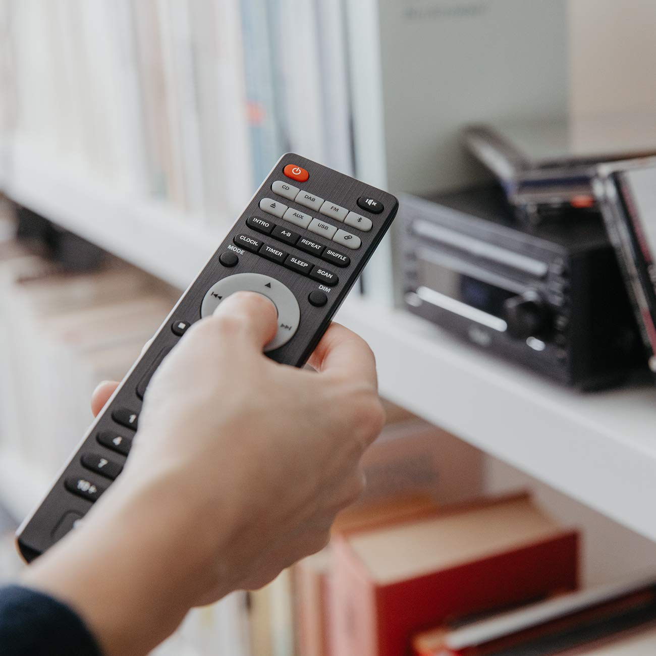 Mini-Stereo-Anlage mit Bluetooth DAB+ und CD-Player USB-Anschluss 2-Wege-Stereolautsprecher Fernbedienung Lautsprecherkabel