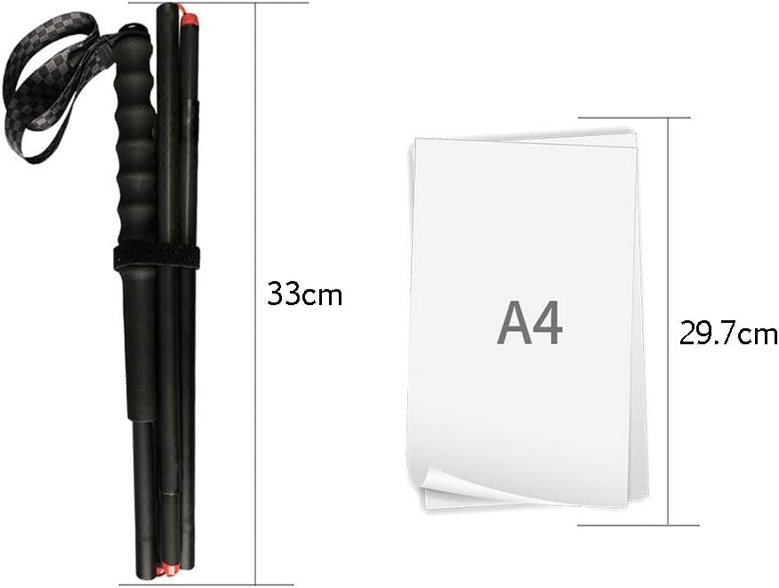 Leichtes zusammenklappbares Kohlefaser-Trekkingpol-2-Pack stark faltbar Bester Wanderstock, Anti-Schock Extider Wandermast für Camping, Mountainin, Mountainin