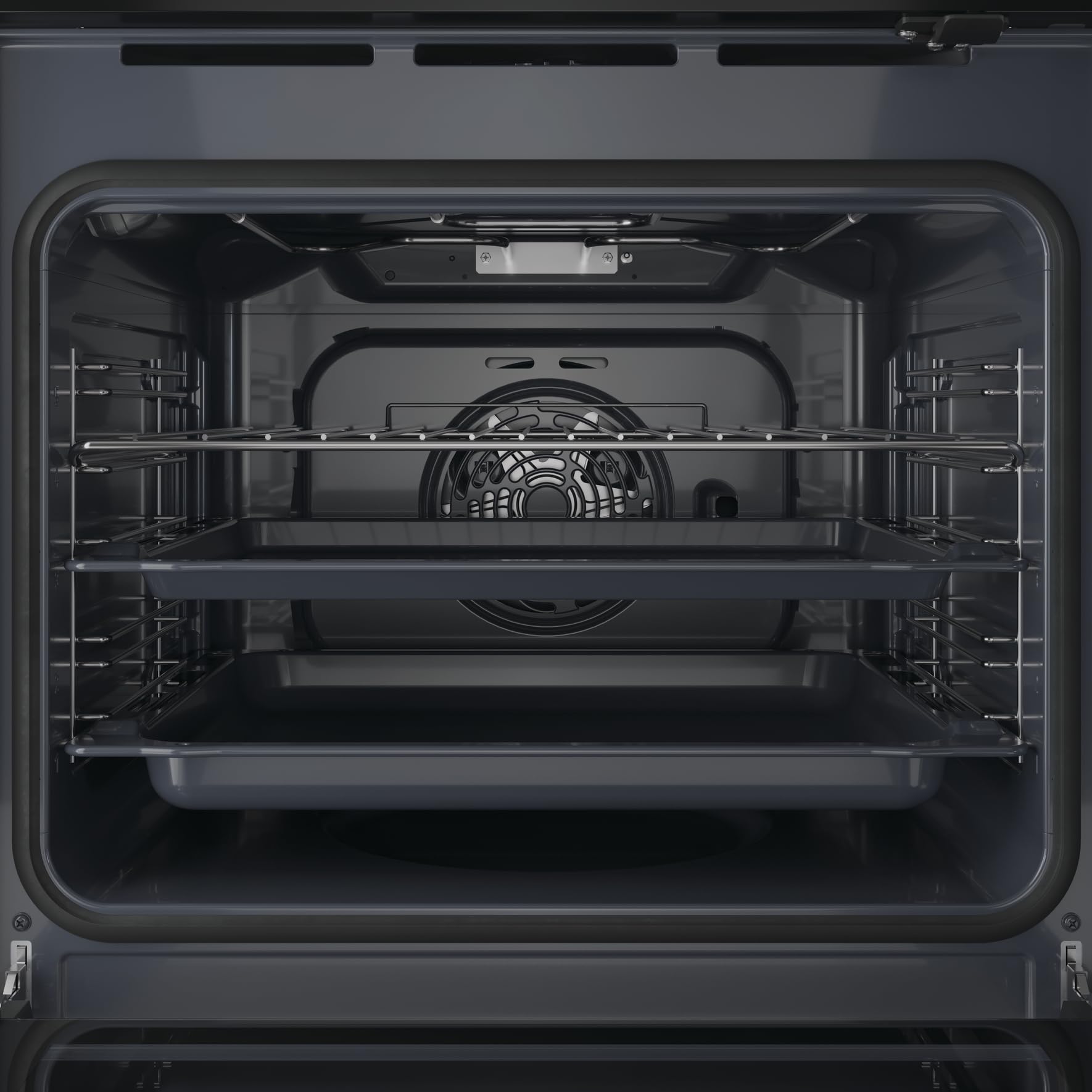 Einbaubackofen 71 L mit Hydrolyse-Reinigungsfunktion und Heißluft, 11 Funktionen, Black Glass