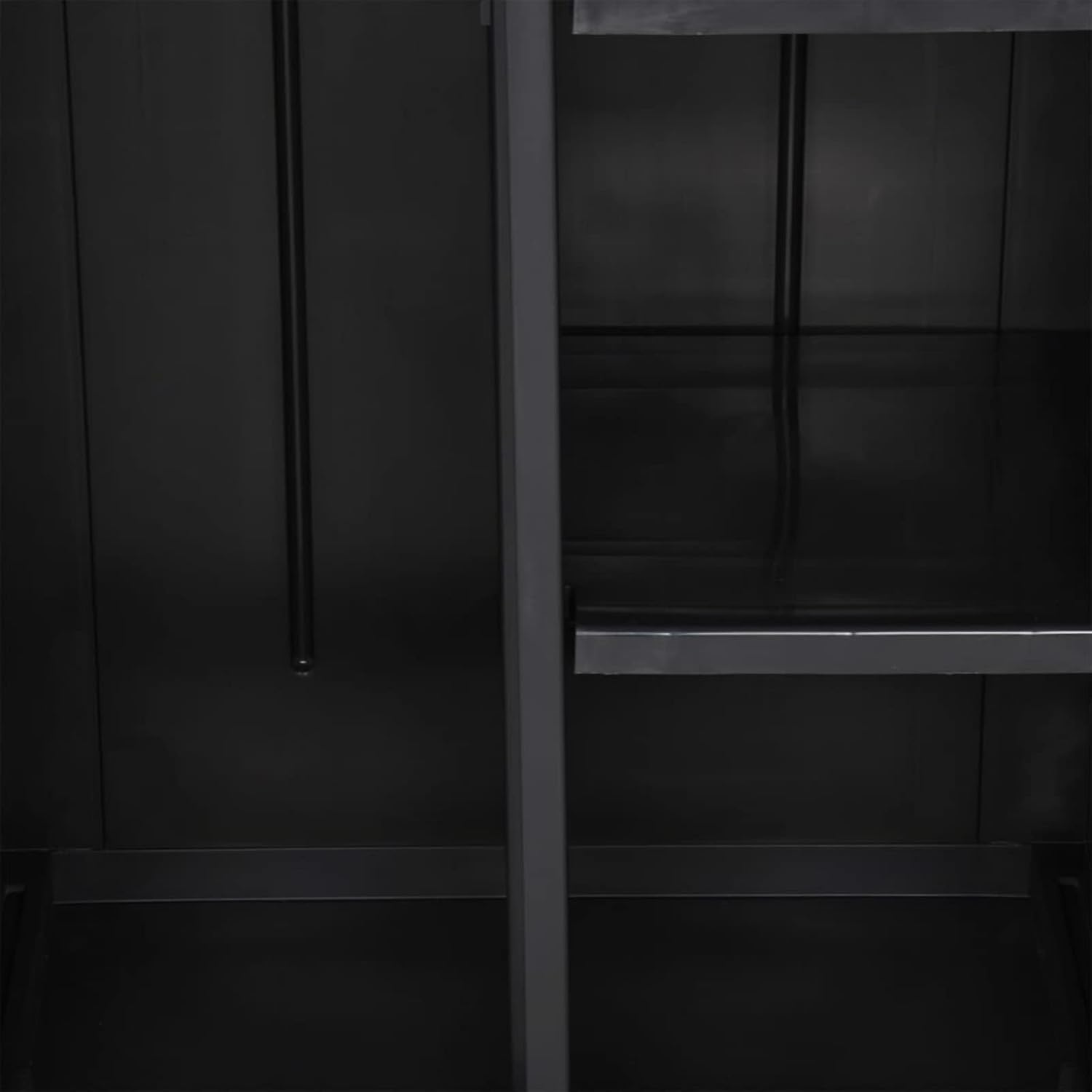 Garden Storage Cabinet Black 65x45x172cm PP Rattan Garden Furniture Outdoor Tool Organizer Storage Box for Patio Yard Dresser Patio Patio Patio Dresser Terrace Wardrobe 3329