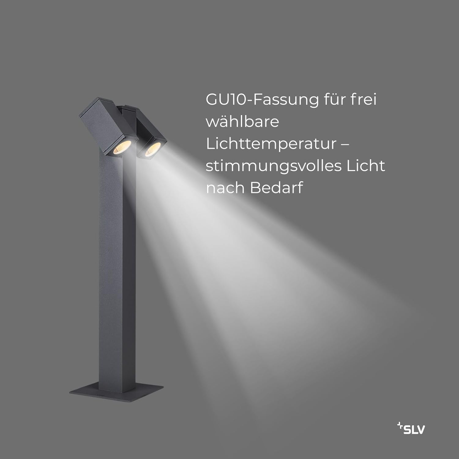 SLV THEO PATHLIGHT | Stehleuchte, LED Außen-Beleuchtung für Wege, Wände, Eingänge, Outdoor Garten-Lampe, Außenleuchte, Standleuchte |quadratisch, IP44, 2xGU10, anthrazit