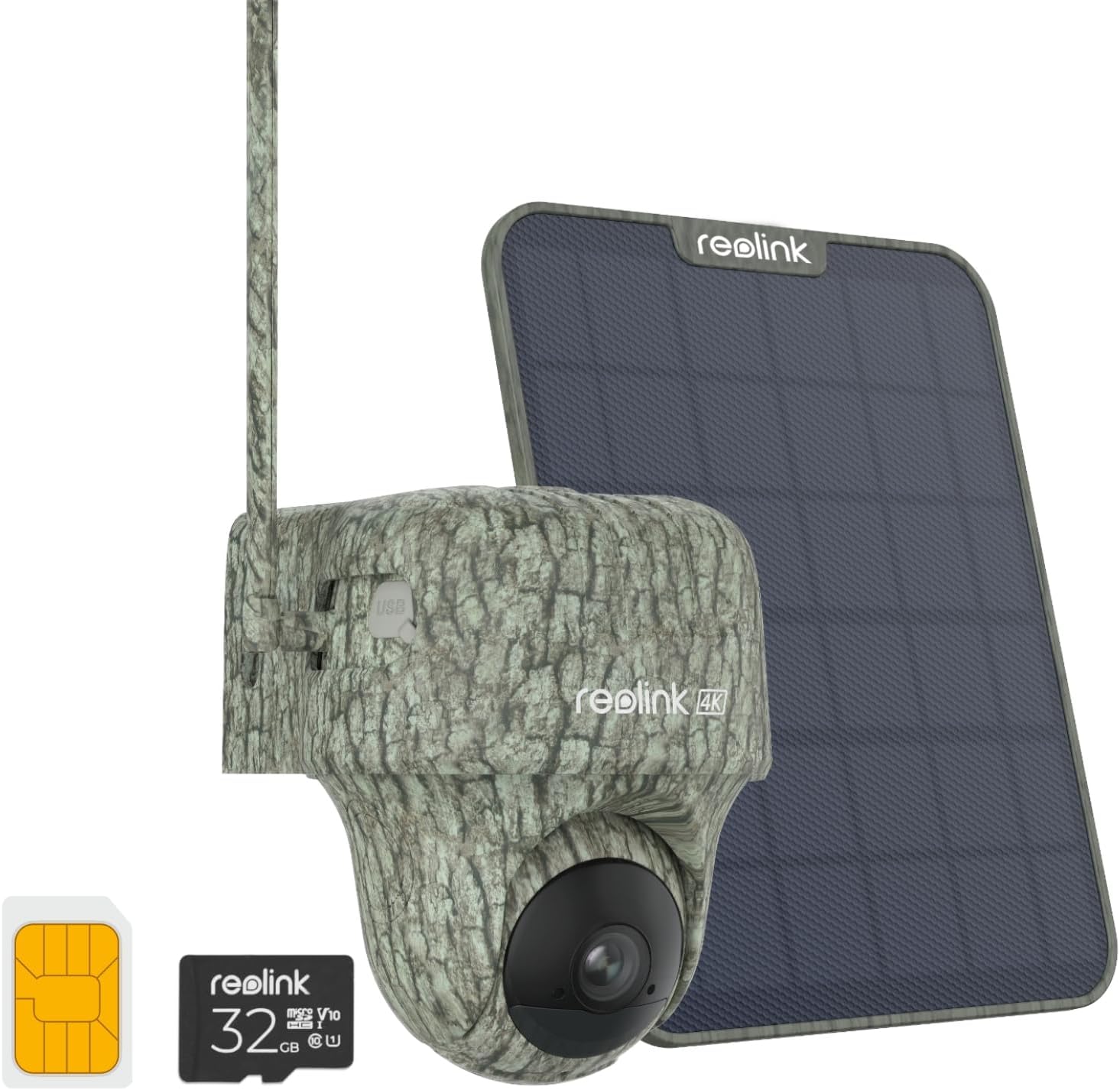 Reolink 4K Telecamera 4G Sim da Esterno Senza Fili con Batteria, 360° PTZ Fototrappola Infrarossi Invisibili, Audio a 2 Vie, Riconoscimento degli Animali, Accesso Remoto, Go Ranger PT+Pannello Solare