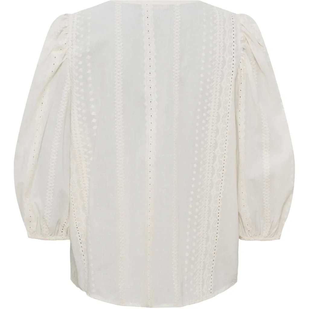 Valessia Embroidered Blouse �C Cream | Women's Luxury Cotton Top