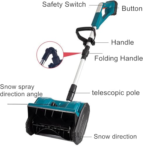 Pala da Neve elettrica Senza Fili, spazzaneve Pieghevole, spazzaneve a Spinta Manuale, Larghezza di Pulizia 33 cm, profondità 20 cm, Distanza di Lancio 8 m, spazzaneve Senza Fili brushless c : Amazon.it: Giardino e giardinaggio