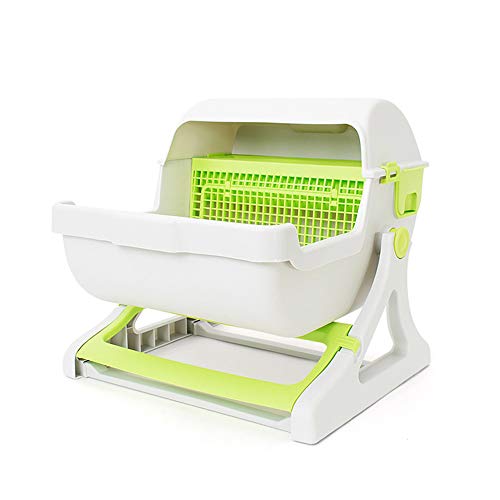ZLSD Extra Large Semichiusa Lettiera di Sicurezza, semiautomatica Tipping Bucket cestini per i rifiuti, Pp Resina, Spruzzi d'Acqua e Servizi igienici Deodorantsmart Cat,Verde : Amazon.it: Prodotti per animali domestici