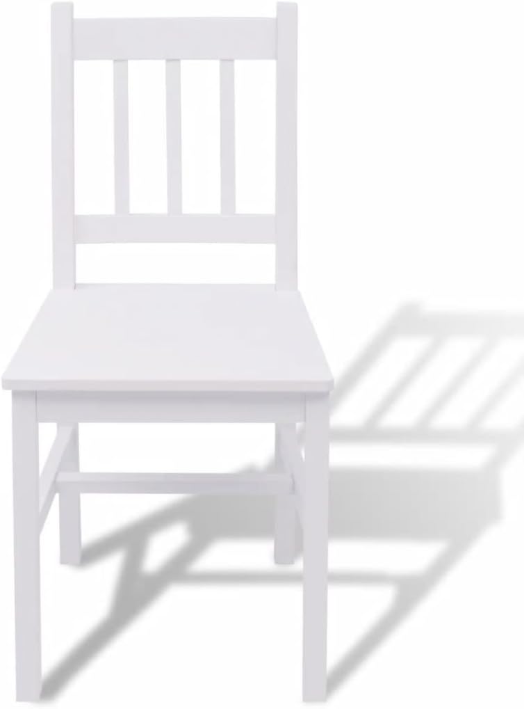 Tidyard Set Tavolo e Sedie da Pranzo Cucina Sala da Pranzo Moderno in Legno di Pino Bianco,Set Tavolo Quadrato e 2 Sedie da Pranzo Cucina Sala da Pranzo Moderno in Legno di Pino Bianco