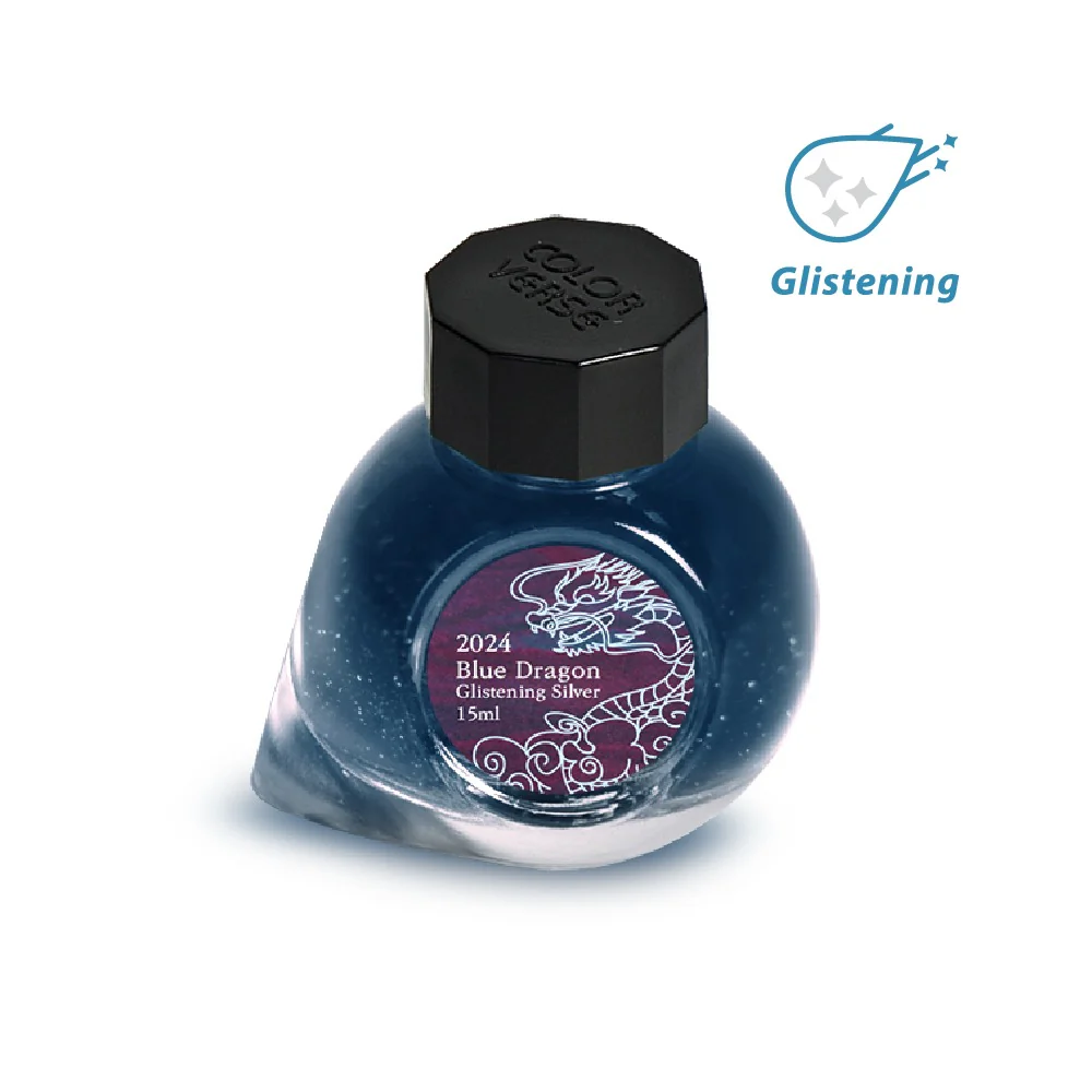 Colorverse 2024 Blue Dragon Silver Glistening Fountain Pen Ink