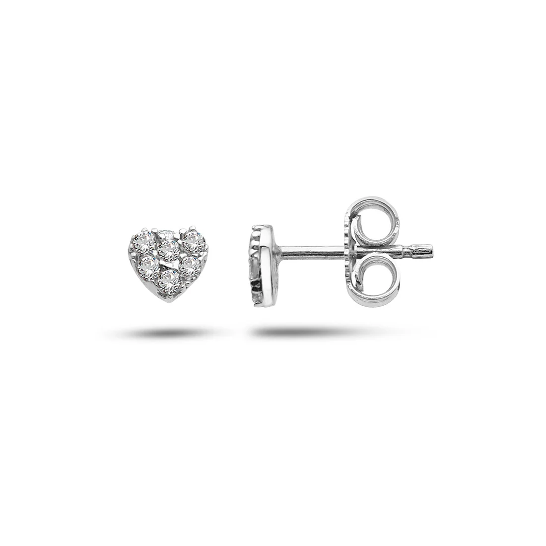 Orecchini Ambrosia Gioielli cuori in oro bianco a pav�� AOZ 495