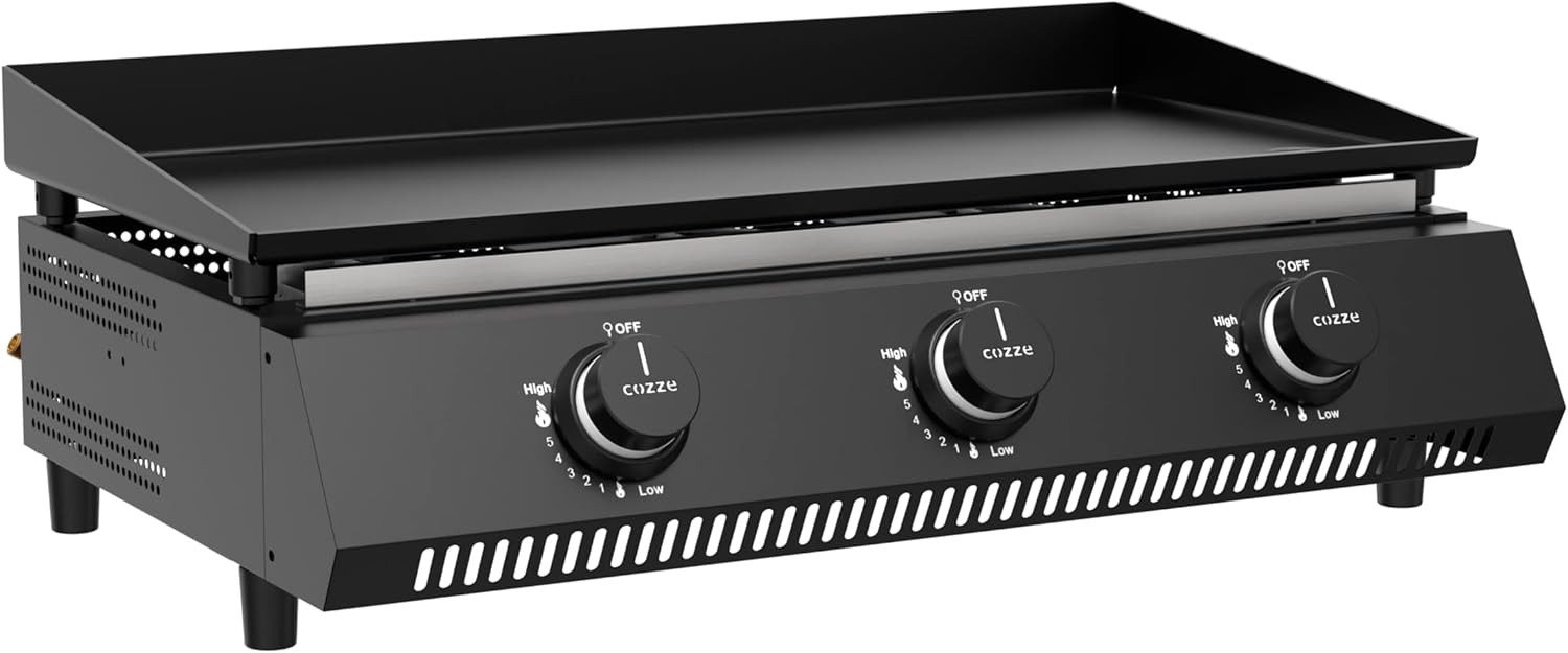 Elektrogrill COZZE Plancha Grill Tragbar G-700 mit 3 Brennern 50 mbar