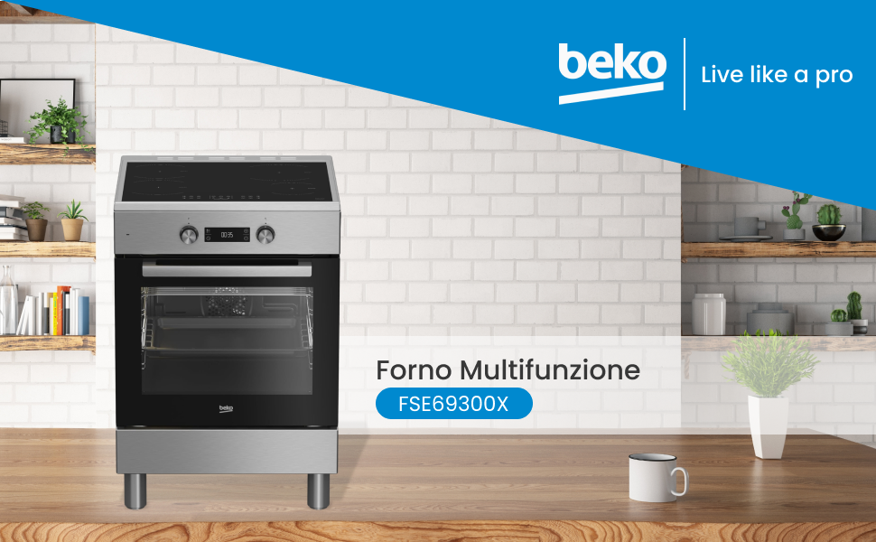 Cucina Piano cottura a induzione 4 Fornelli con Forno Elettrico da 60 cm Acciaio inossidabile