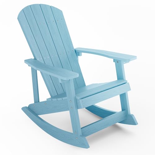 YEFU Adirondack, sedia a dondolo da esterno, sedia a dondolo da patio con schienale largo, sedia a dondolo oversize simile a vero legno, per prato, veranda, cortile, interni e giardino (blu) : Amazon.it: Giardino e giardinaggio