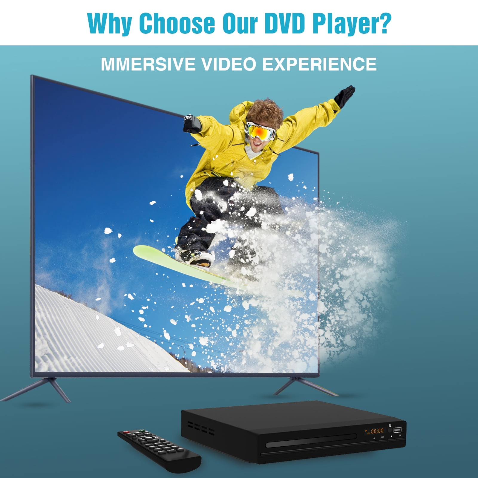 DR. J Professional 1080P Upscaling DVD Player with HDMI & USB, Multi Format Support, Anti Shock for TV/Home Theater