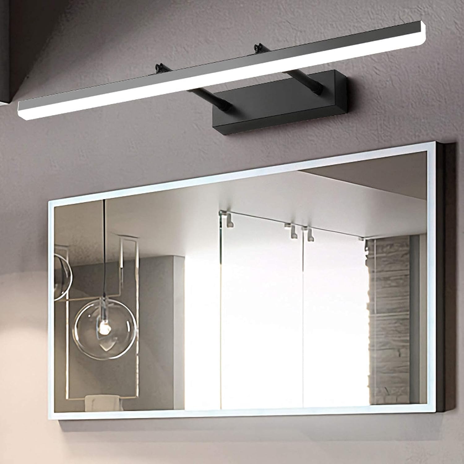 Led Badezimmer Spiegel Front Light Bad Spiegel Lichter Mit Drehbarem 180 ° Lampenkopf, Skalierbar 17-24Cm, Metall Spiegel Schrank Lichter Für Hotel Restaurant/80Cm/18W