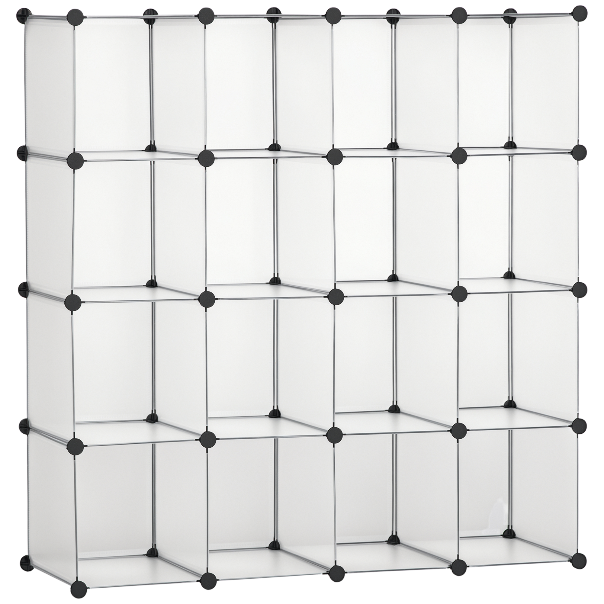 HOMCOM Modulares Regalsystem mit 16 separaten Boxen, Steckregal, DIY, Schwarz + Weiß