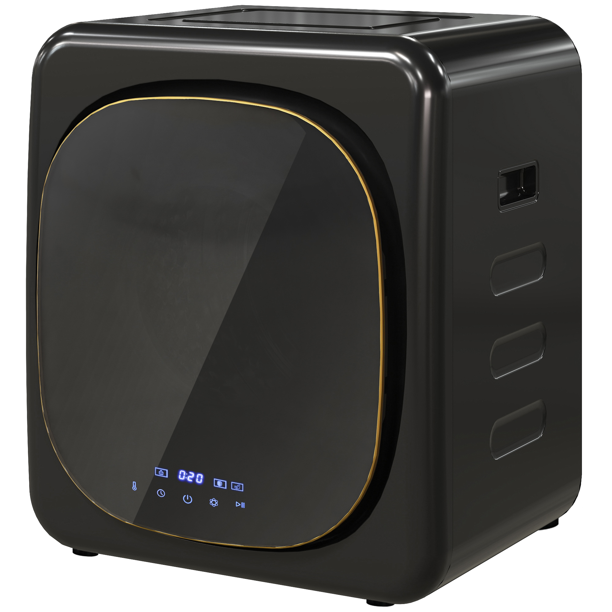 HOMCOM Wäschetrockner mit UV-Desinfektion, kompakte Bauweise, 4 kg Kapazität, Edelstahl, Schwarz
