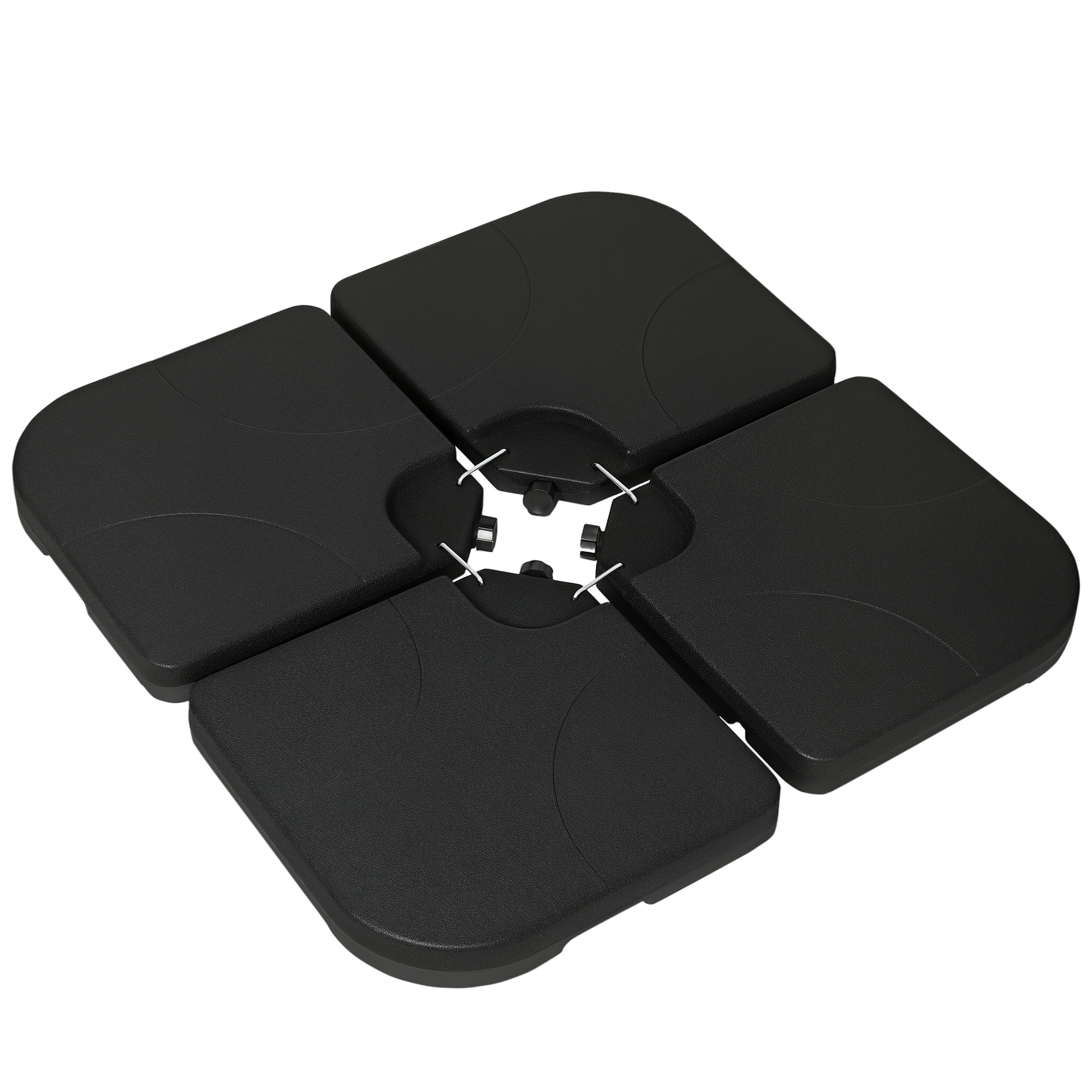 Outsunny Gewichtsplatten für Sonnenschirmständer, befüllbar, wetterbeständig, 104 cm x 104 cm x 7,5H cm, Schwarz